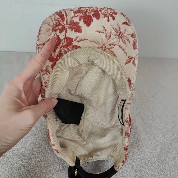 Gucci Herbarium Baseball Cap Size Medium 57 Cream Red Floral Adjustable - Picture 6 of 10